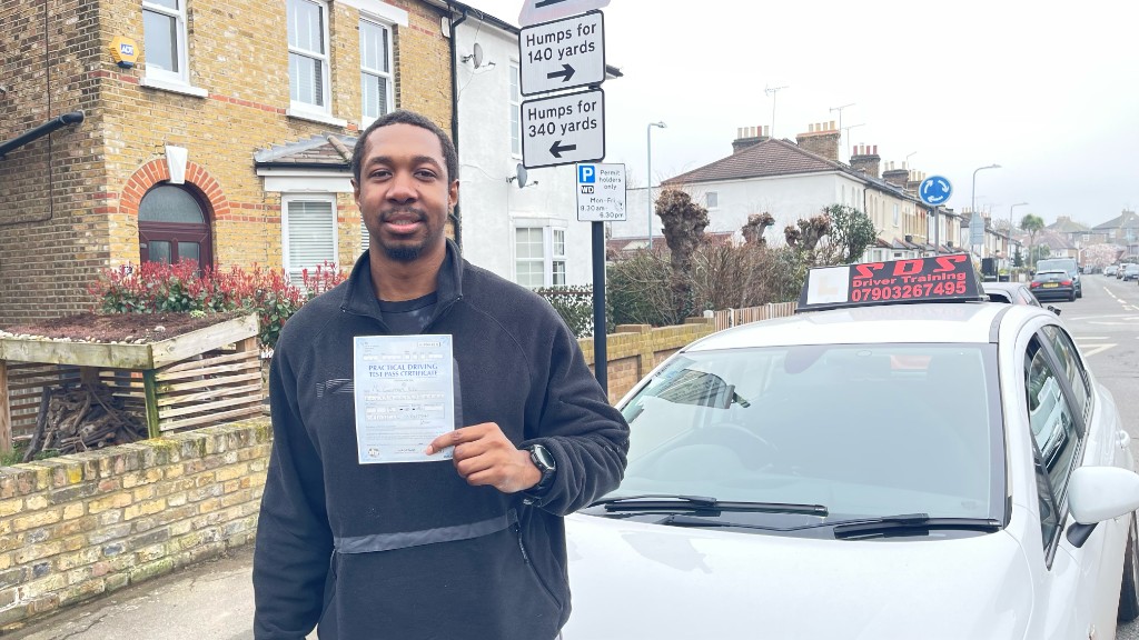 Geoffrey passed his driving test on 9 March 2026 - Suhel's Driving School East London